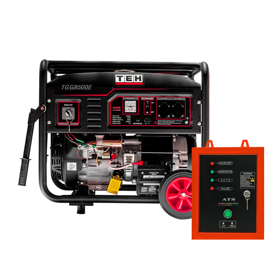 Generador a Gasolina 8.5 kW  Partida Eléctrica Conexión ATS + ATS de 8 PINES TEHTOOLS