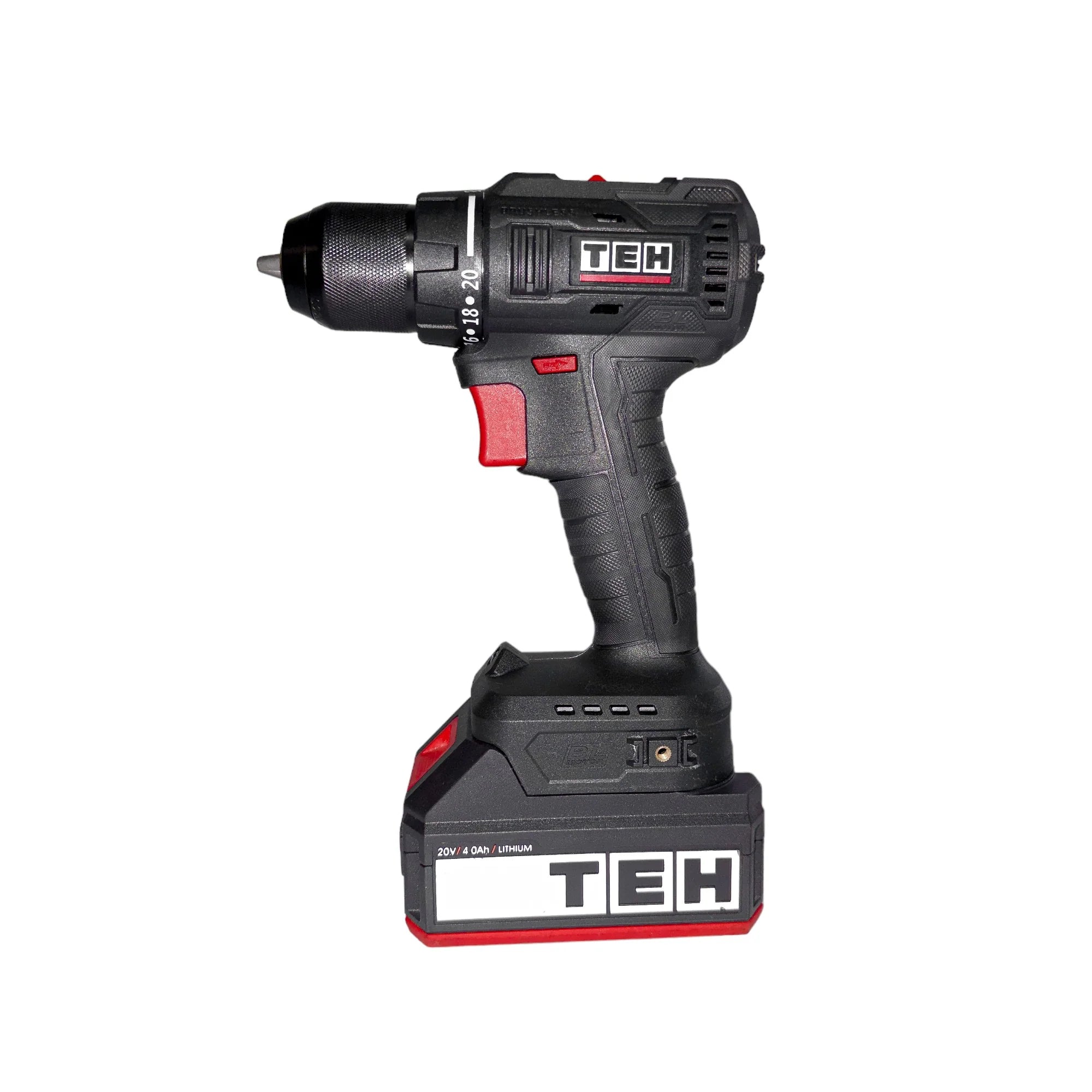 Taladro Inalambrico 20V 50NM + 2 Batería 4.0Ah + Cargador + Bolso TEHTOOLS