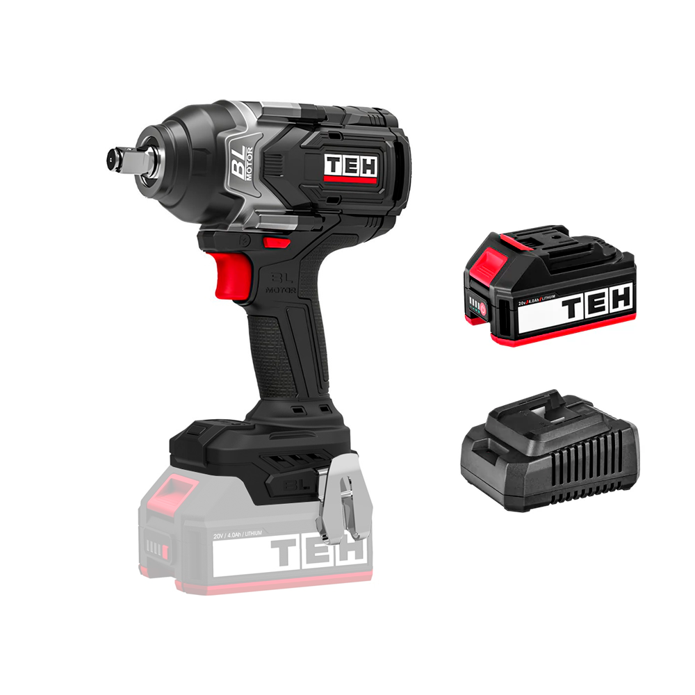 Llave de Impacto Inalámbrica 20V 850NM + 1 Baterías + Cargador TEHTOOLS